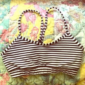 Black & white stripped lululemon sports bra size 4